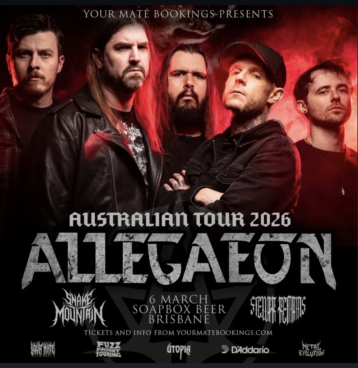 Allegaeon with support from Snake Mountain and Stellar Remains