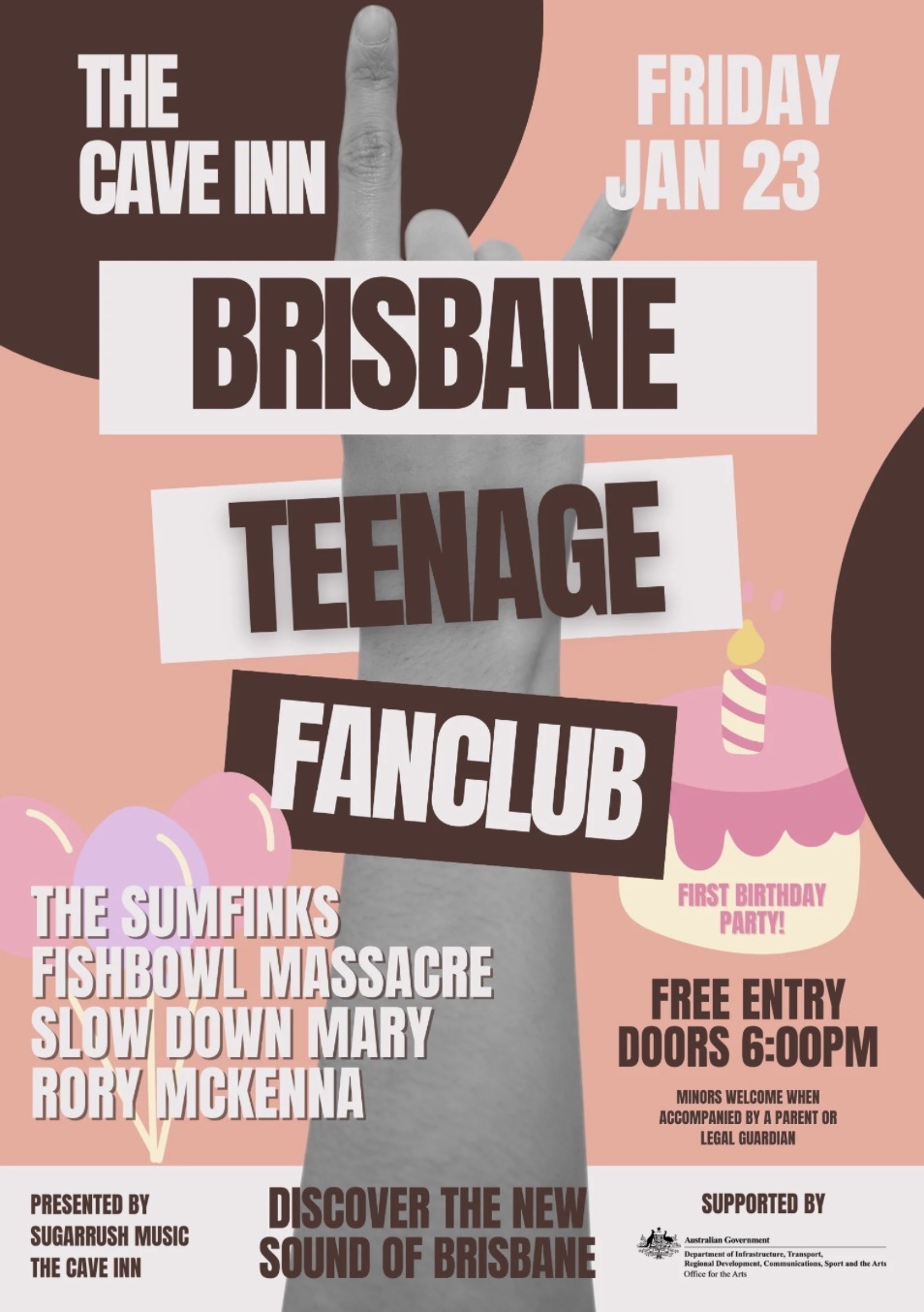 Brisbane Teenage Fanclub ft. The Sumfinks, Fishbowl Massacre, Slow Down Mary and Rory McKenna (FREE and ALL AGES, but under 18s need to be accompanied by parent or guardian)