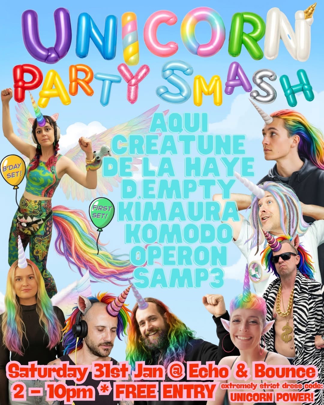 Unicorn Party Smash ft AQUI, CREATUNE, DE LA HAYE, D.EMPTY, KIMAURA, KOMODO, OPERON and SAMp3 (FREE)