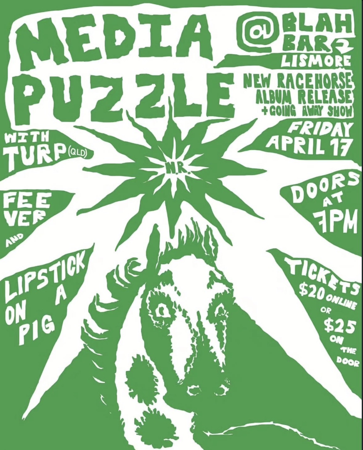 media puzzle ‘New Racehorse’ Album Release with Turp, Feever and Lipstick on a Pig