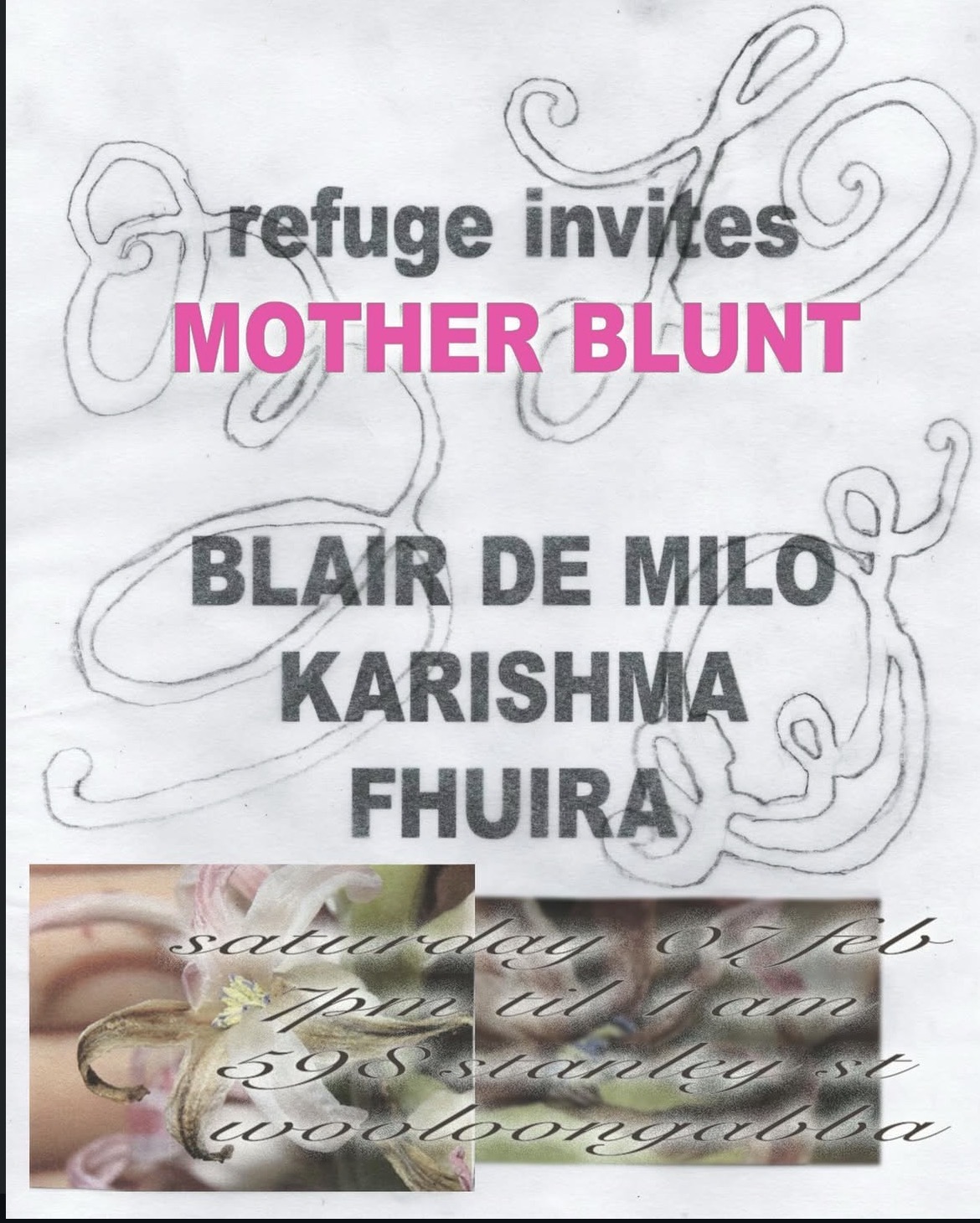 refuge invites mother blunt + blair de milo + karishma + fhuira