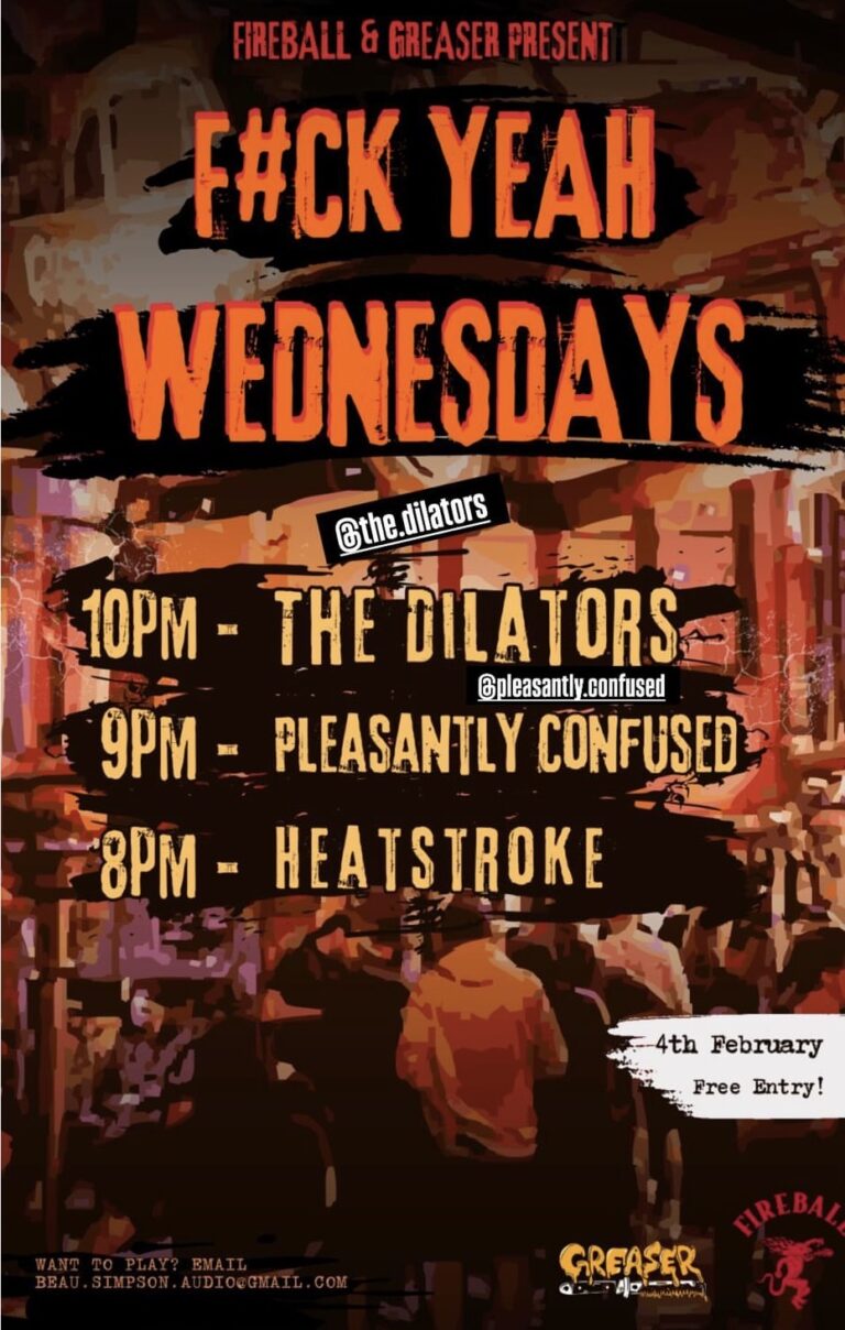 Fuck Yeah Wednesdays ft. Heatstroke + Pleasantly Confused + The Dilators (FREE)