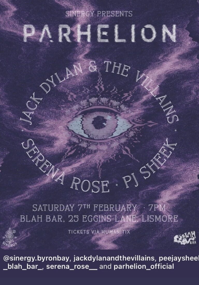 SINERGY PRESENTS - PARHELION + JACK DYLAN & THE VILLAINS + SERENA ROSE + PJ SHEEK 