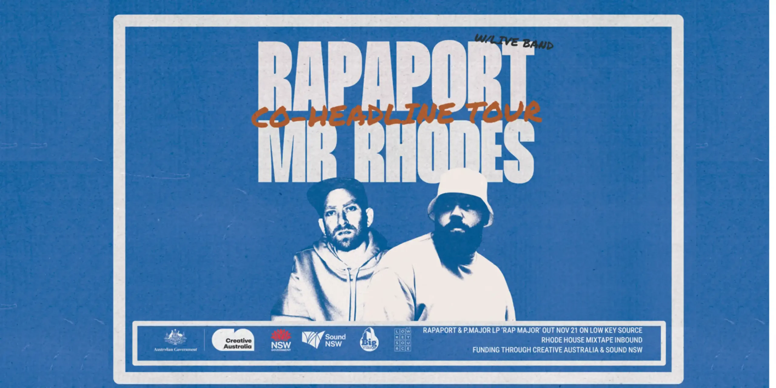 Life on Earth + Rapaport & live band (Syd) + Mr Rhodes (Lismore)