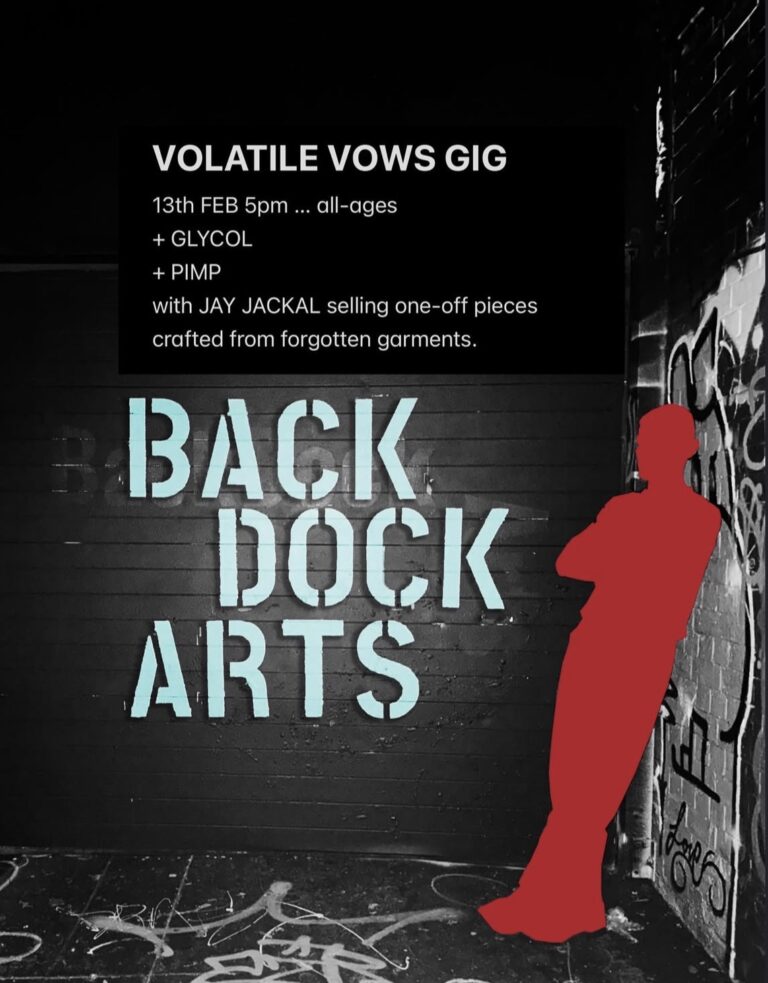 Volatile Vows ft. Glycol and Pimp (with Jay Jackal selling one off pieces crafted from forgotten garments) (SOLD OUT