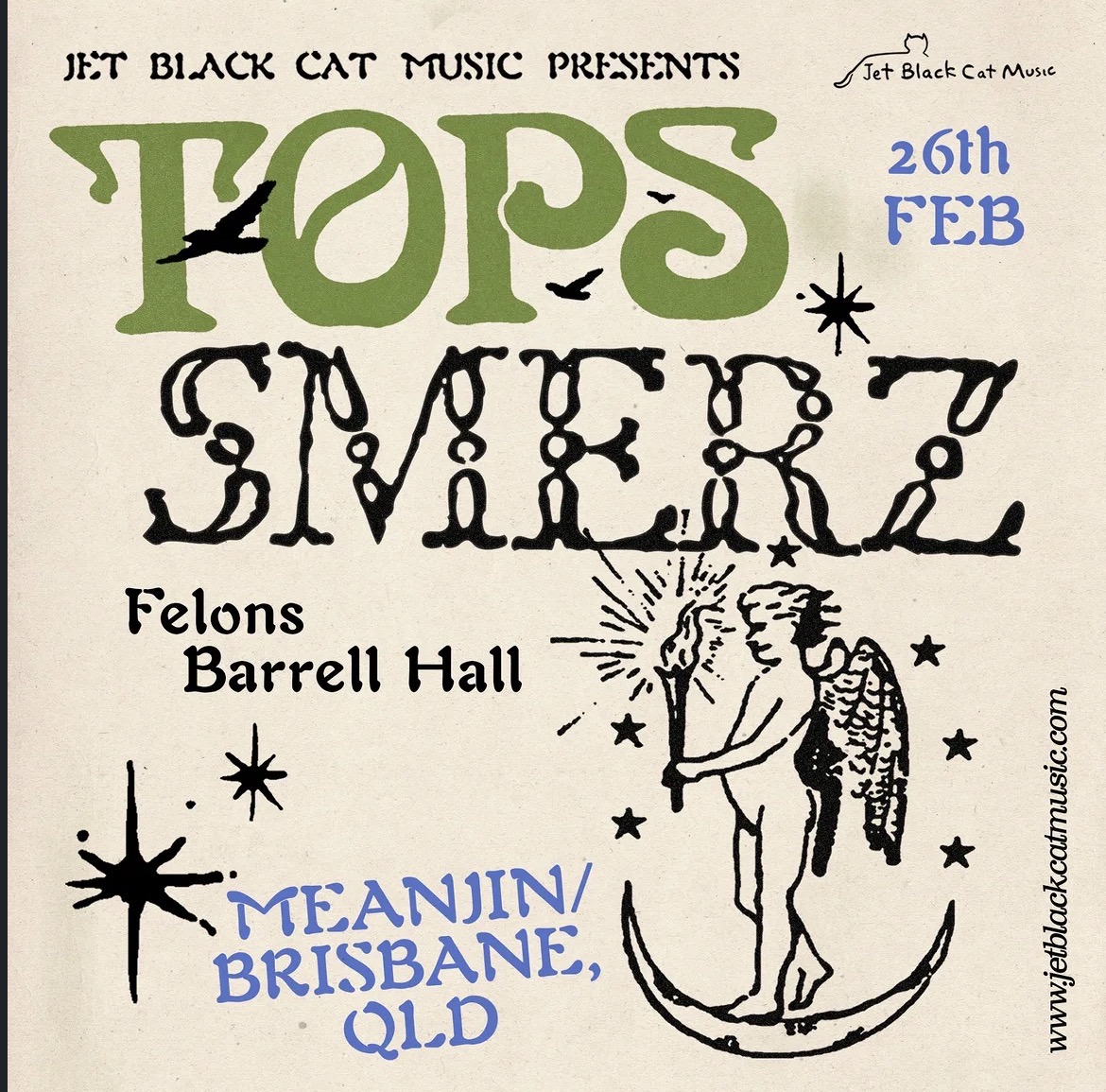 Jet Black Cat Music presents TOPS (CA) + SMERZ