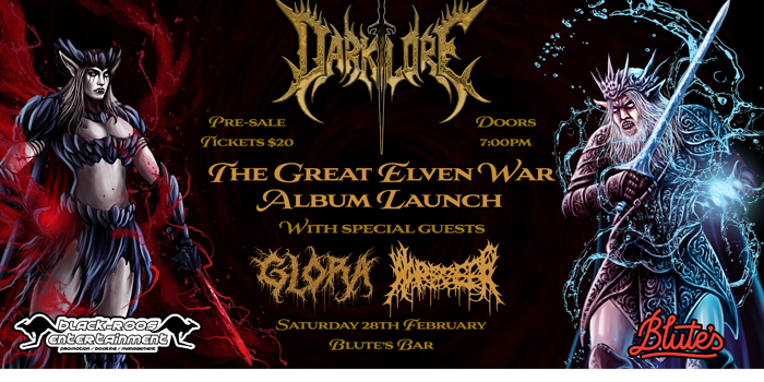 Darklore - The Great Elven War Album Launch Supported By Glora + Warpseer