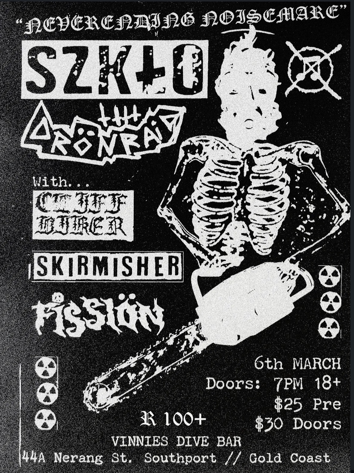 NEVERENDING NOISEMARE w/ SZKLO (Mel) & DRÖNRAID (Mel) w/ CLIFF BIKER, SKIRMISHER & FISSIÖN