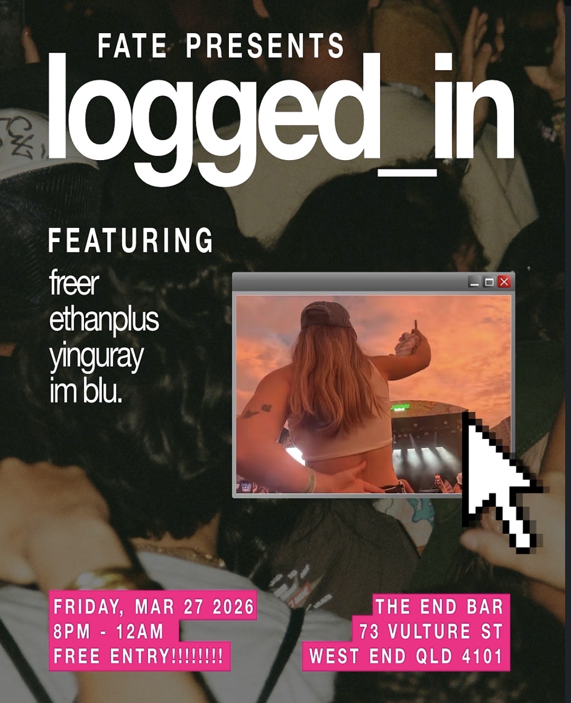 fate presents: logged in ft freer, ethanplus, yinguray and imblu (FREE ENTRY)