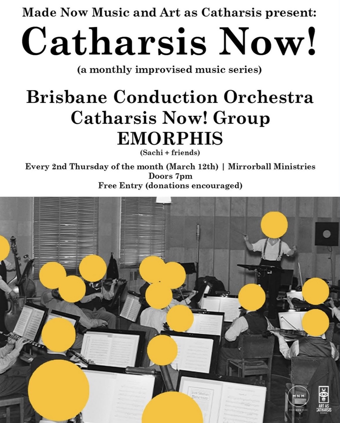 Catharsis Now ft. Brisbane Conduction Orchestra + Catharsis Now! Group  + EMORPHIS (FREE but donations encouraged)