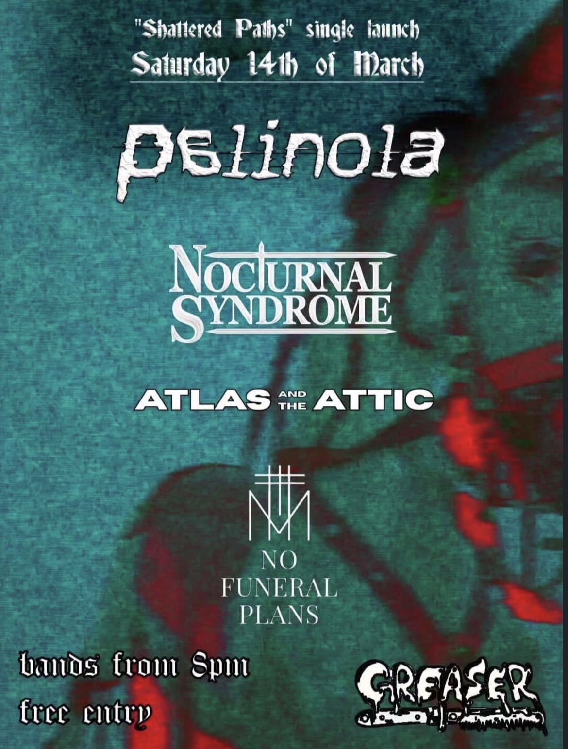 Palinola + Nocturnal Syndrome + Atlas In The Attic + No Funeral Plans (FREE ENTRY)