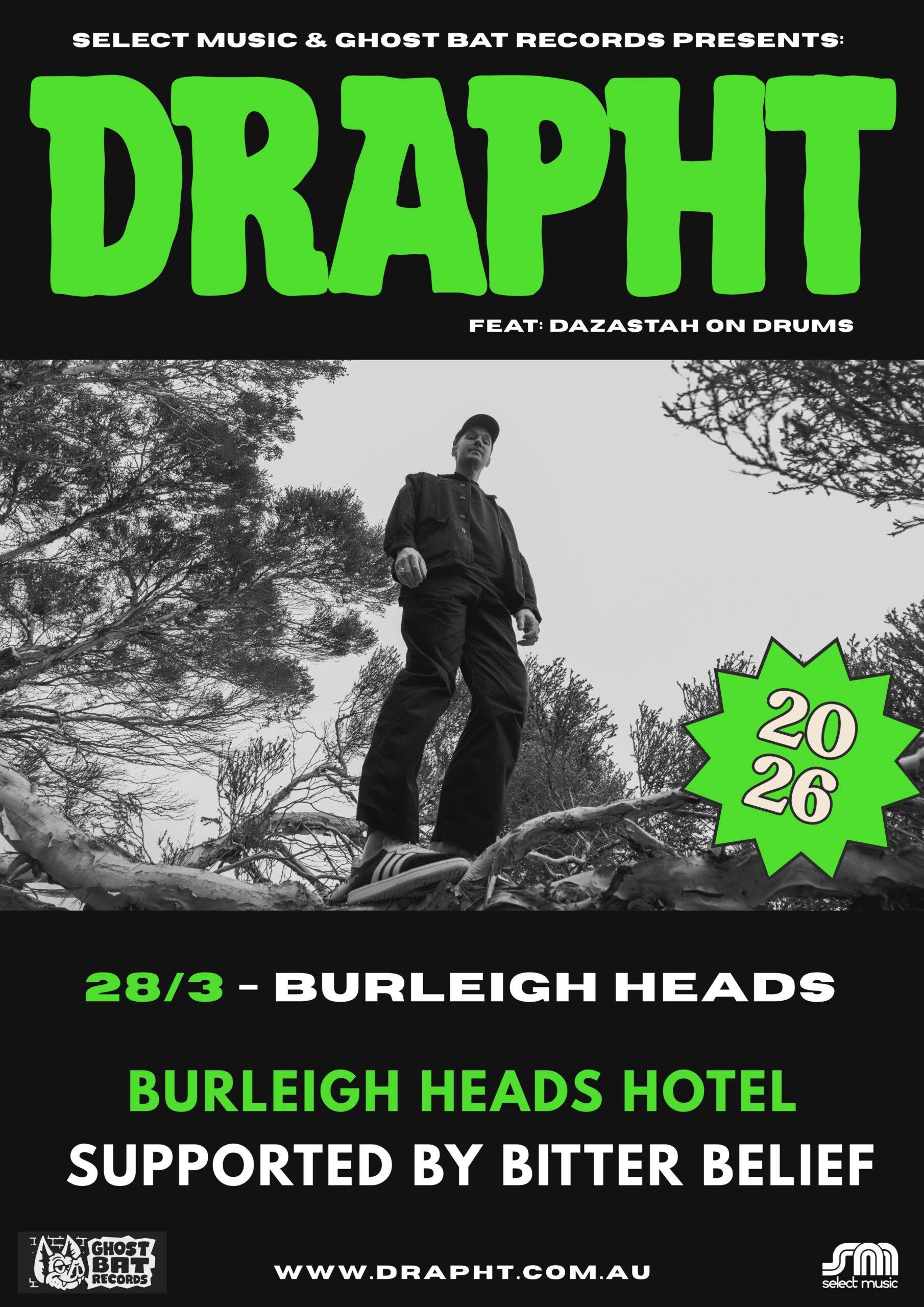 DRAPHT with Dazastah on drums and support from Bitter Belief