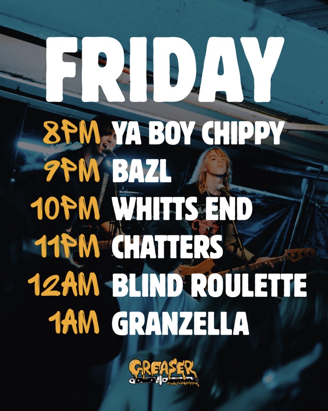 Granzella, Blind Roulette, Chatters, Whitts End, Bazl and Ya Boy Chippy (FREE ENTRY)