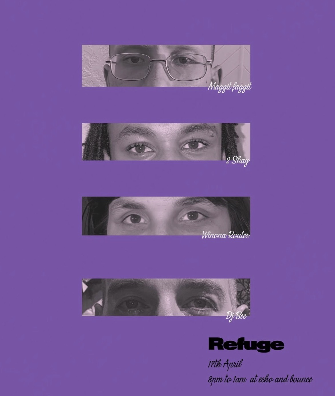 refuge presents: maggit faggit + 2 shay + winona router + dj bec