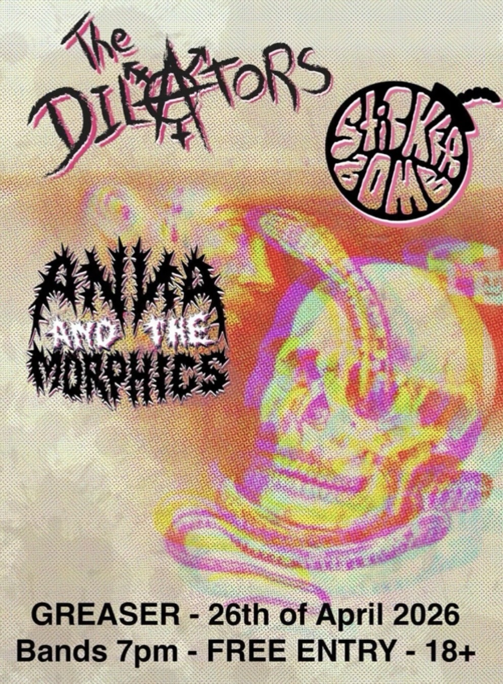 The Dilators + Stickerbomb + Anna and the Morphics (FREE ENTRY)