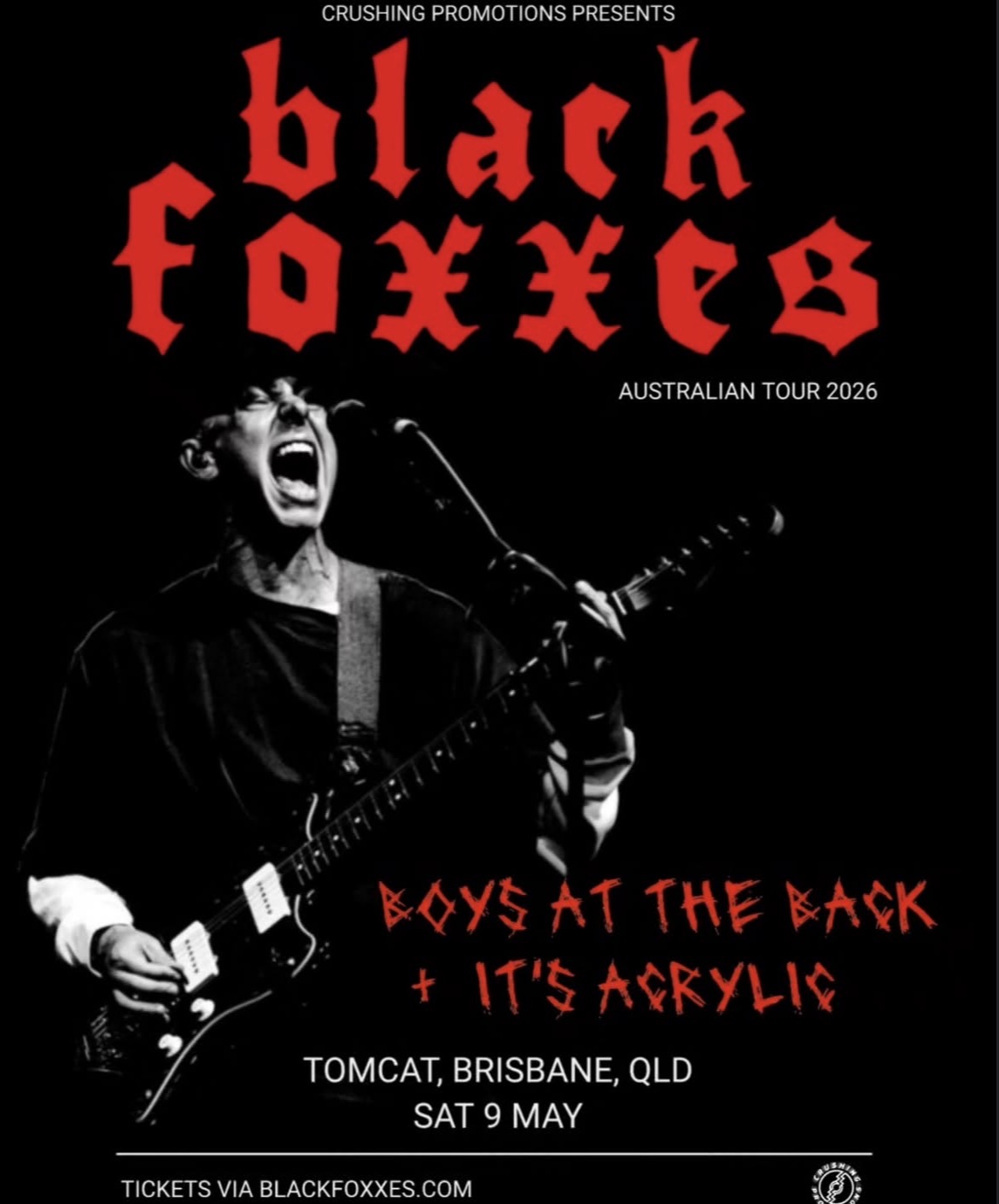 black foxes + boys at the back + it’s acrylic