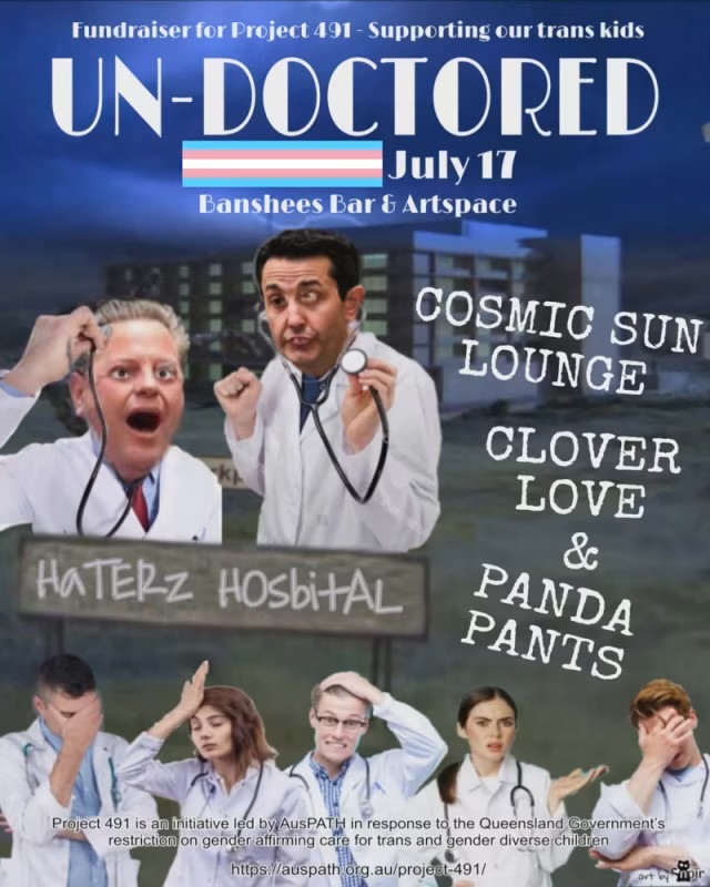 Banshees Bar Presents Un-Doctored: a Project 491 Fundraiser with Panda Pants, Cosmic Sun Lounge and Clover Love
