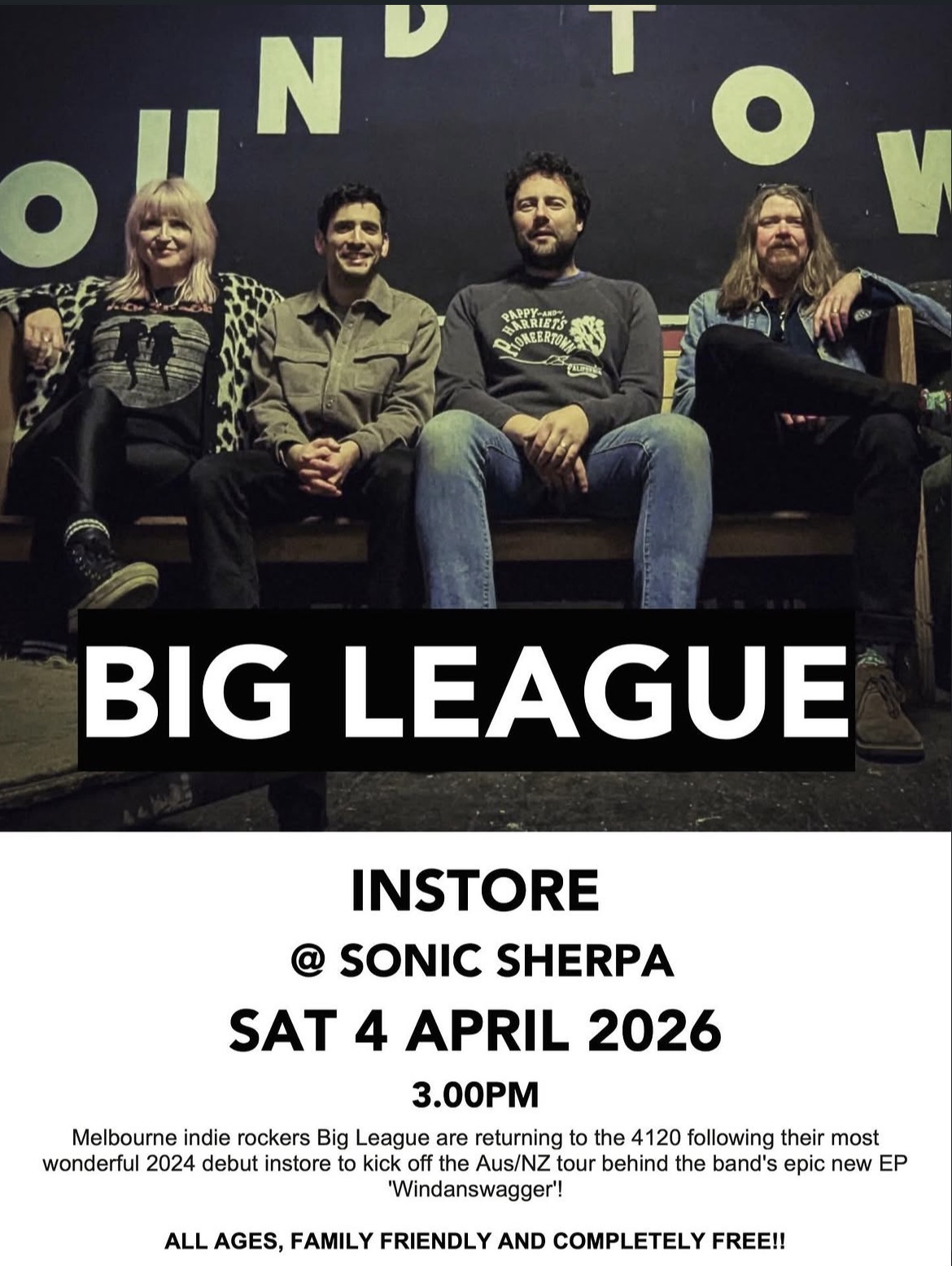 Big League In Store at Sonic Sherpa (FREE ENTRY)