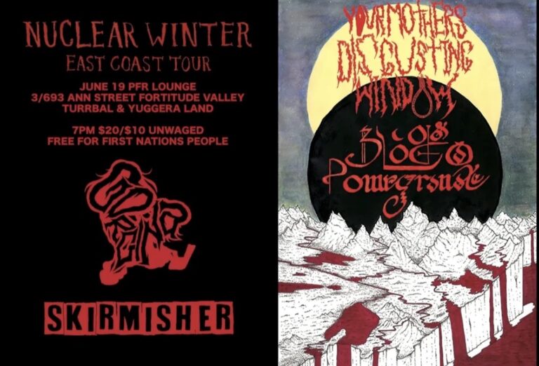 BLOOD OF A POMEGRANATE, YOUR MOTHERS DISGUSTING WINDOW, GORGINA and SKIRMISHER