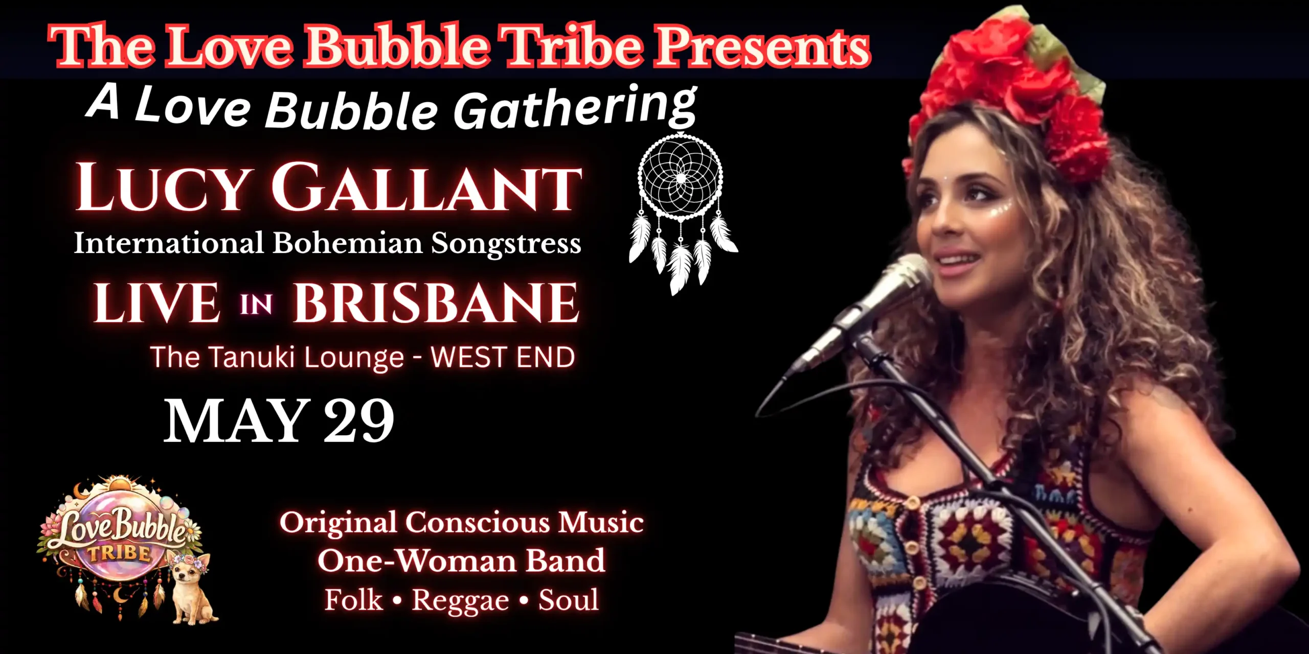 Lucy Gallant Live in Brisbane, Bohemian Songstress, Folk, Soul & Reggae (SOLD OUT)