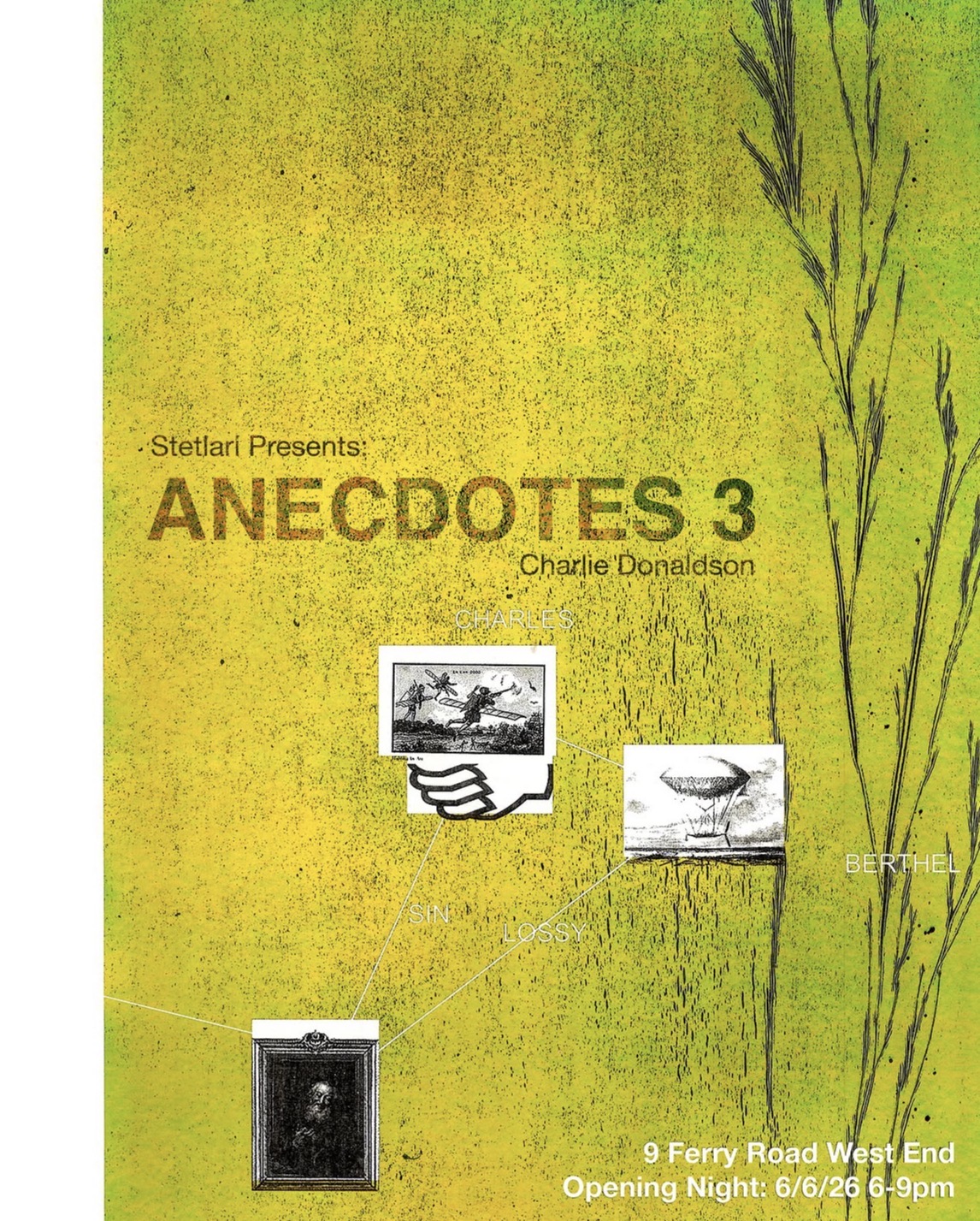 Stetla-ARI presents: OPENING NIGHT 'Anecdotes 3', a Solo-Exhibition With Works by Charlie Donaldson (FREE ENTRY)