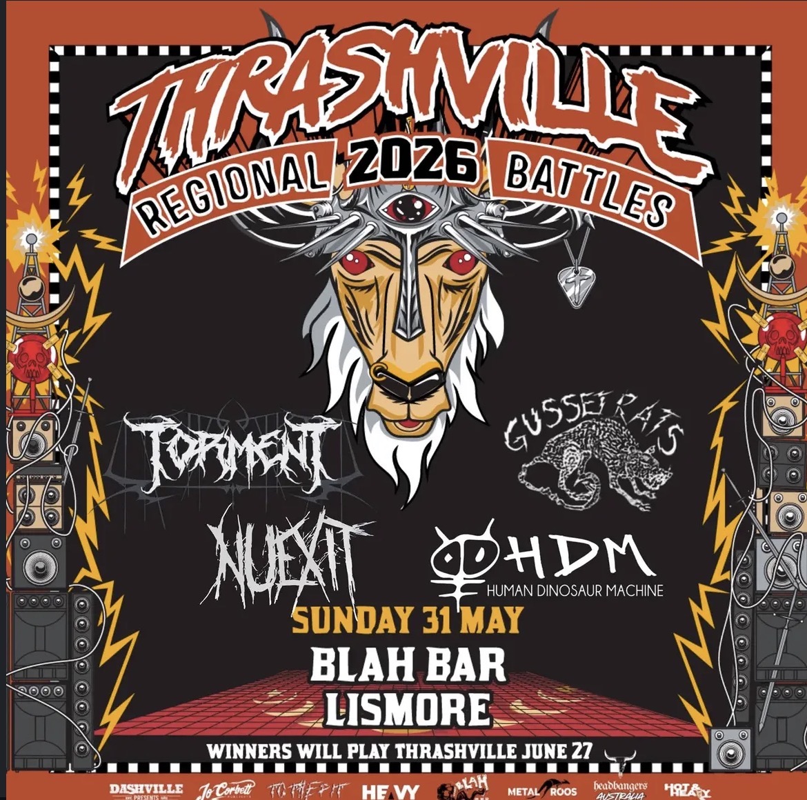 Thrashville Regional Battles 2026 ft. Torment, Human Dinosaur Machine, Gusset Rats, and Nuexit