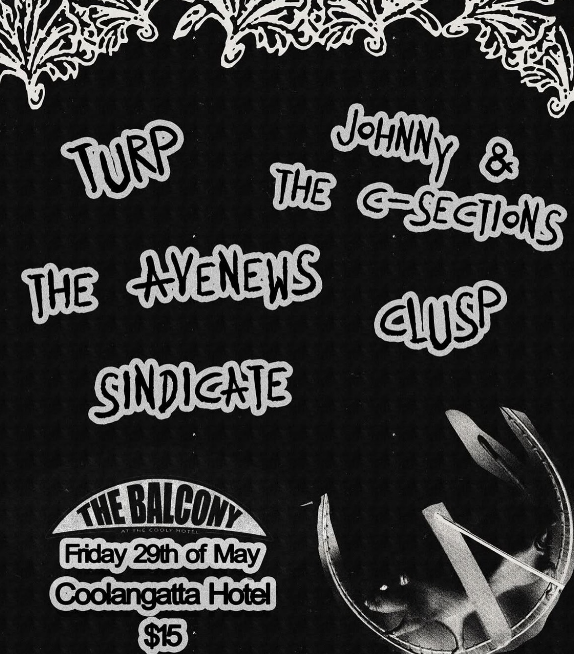 TURP, JOHNNY & THE C-SECTIONS, THE AYENEWS, CLUSP & SINDICATE