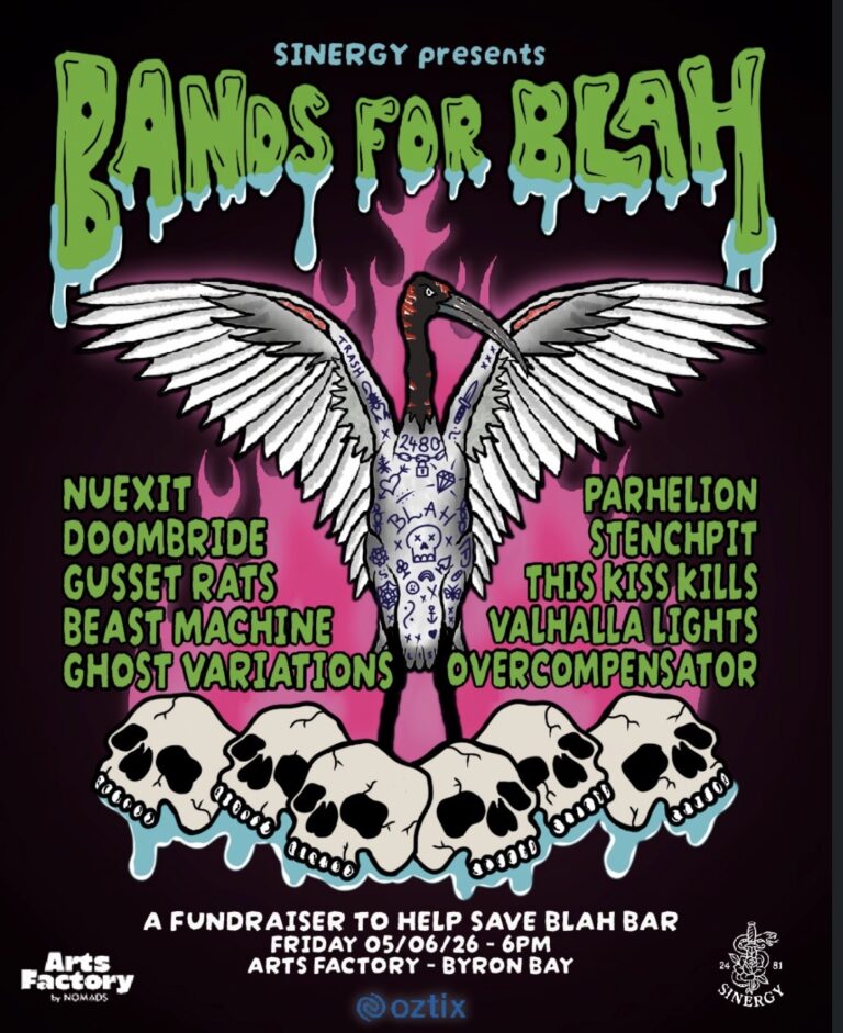 SINERGY PRESENTS: BANDS FOR BLAH (A Fund Raiser To Help Save Blah Bar) BEAST MACHINE • DOOMBRIDE • GHOST VARIATIONS • GUSSET RATS • NUEXIT • OVERCOMPENSATOR • PARHELION • STENCHPIT • THIS KISS KILLS • VALHALLA LIGHTS