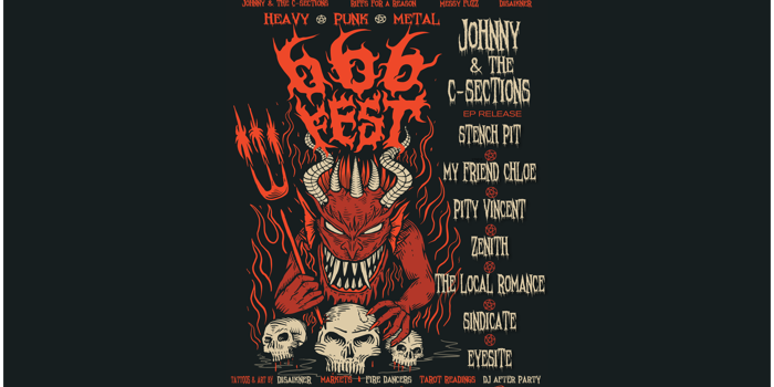 Riffs for a Reason and Messy Fuzz 666 FEST (ALL AGES) Johnny & The C-Sections, Stench Pit, My Friend Chloe, Pity Vincent, Zenith, The Local Romance, Sindicate and Eyesite