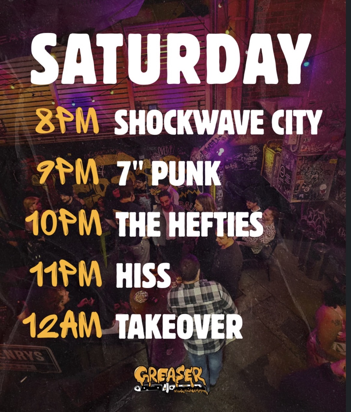 Takeover, Hiss, The Hefties, 7” punk and Shockwave City (FREE ENTRY)