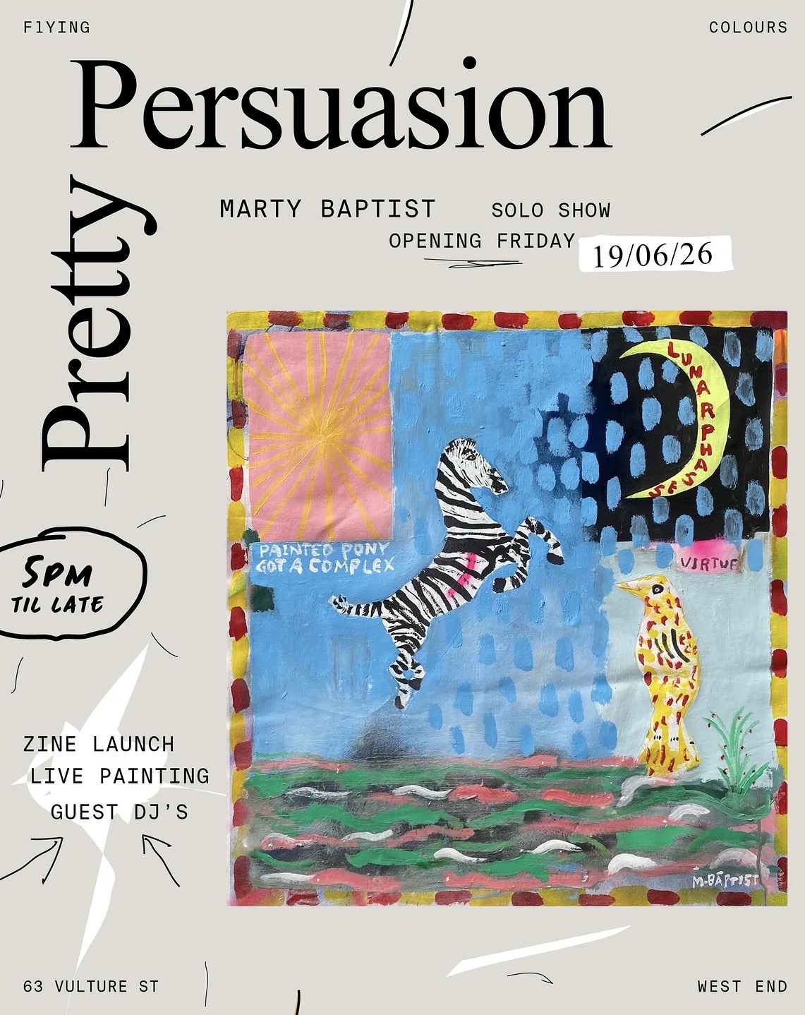 MARTY BAPTIST "PRETTY PERSUASION" Solo Art show (FREE ENTRY via registration)