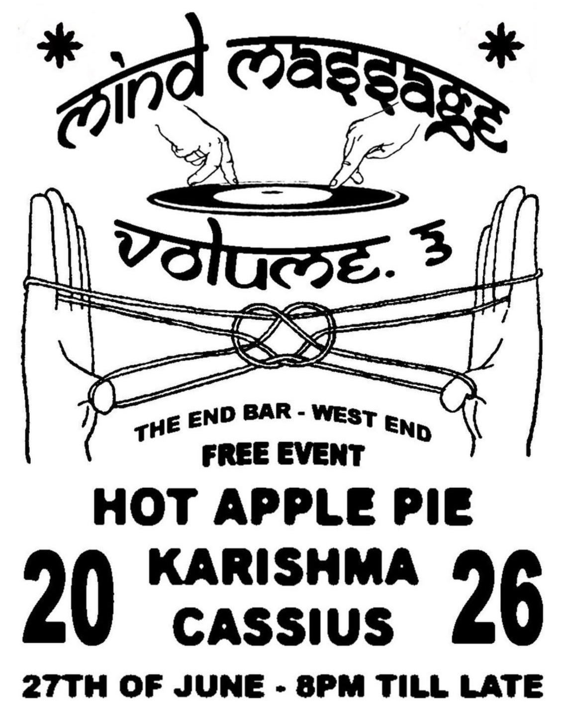 mind massage volume 3. ft. hot apple pie, karishma and cassius (free entry)