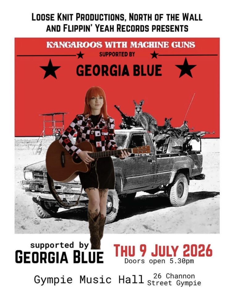kangaroos with machine guns with support from georgia blue 