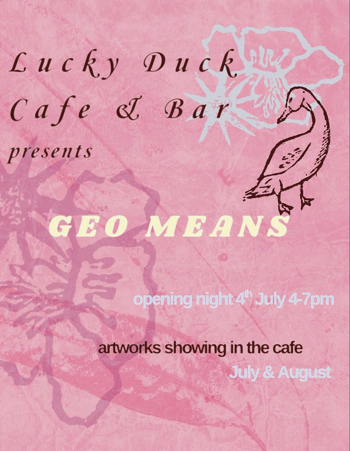 lucky duck cafe and bar presents: geo means