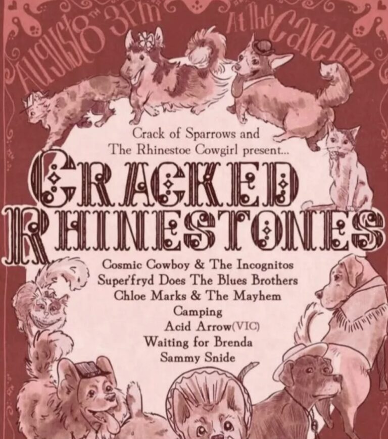 4ZZZ & The Crack of Sparrows & The Rhinestone Cowgirl Cracked Rhinestones 2 ft. Acid Arrow (Naarm), Camping, Chloe Marks and The Mayhem, Cosmic Cowboy & The Incognitos, Sammy Snide, Superfryd Does Blues Brothers, Waiting For Brenda
