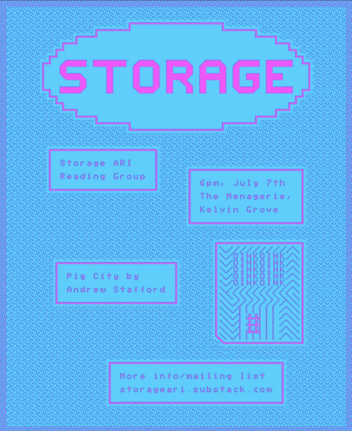 Storage ARI Reading Group: Pig City by Andrew Stafford (Free Entry)
