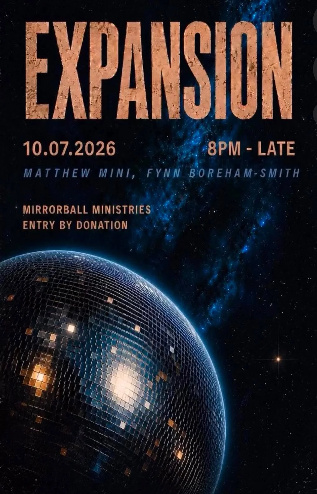 EXPANSION: MATTHEW MINI, FYNN BOREHAM-SMITH (ENTRY BY DONATION)
