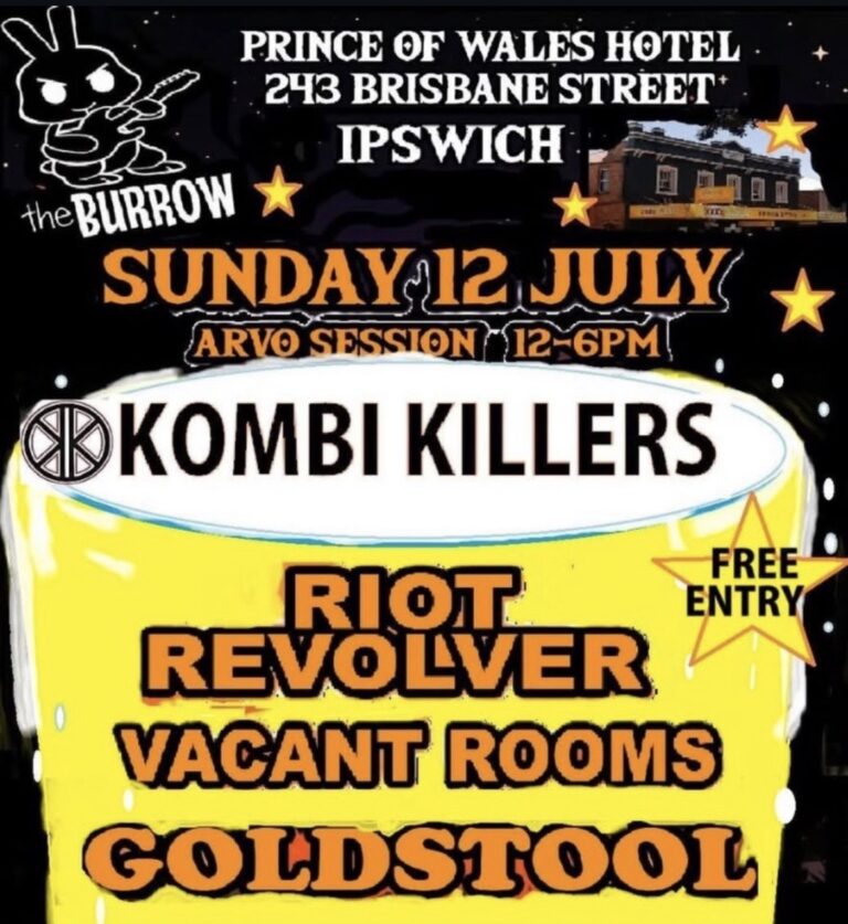 Kombi Killers + Riot Revolver + Vacant Rooms + Goldstool (Free Entry)