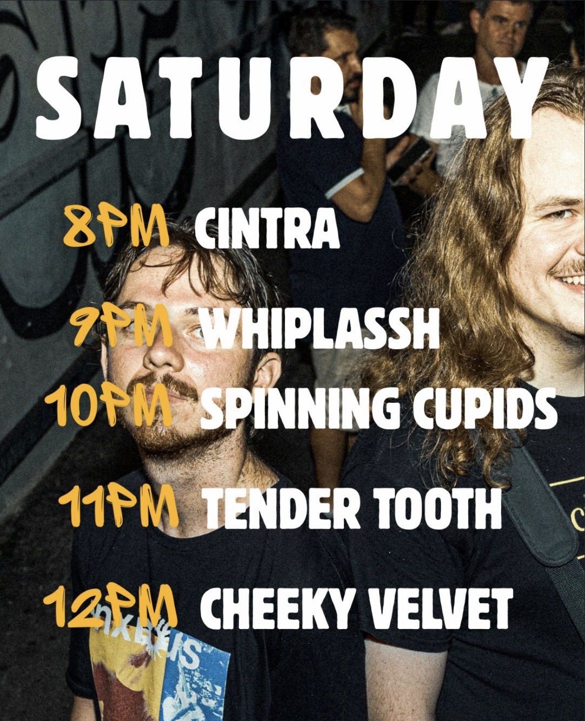 Cheeky Velvet + Tender Tooth + Spinning Cupids + Whiplassh + Cintra (Free Entry)