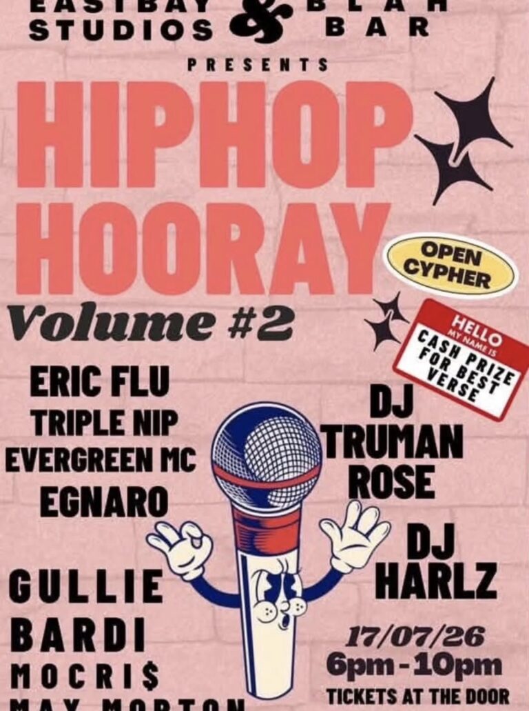hip hop hooray vol.2 ft. eric fly, triple nip, evergreen mc, egnaro, gulli, bardi, mocri$, may morton with dj’s truman rose and harlz