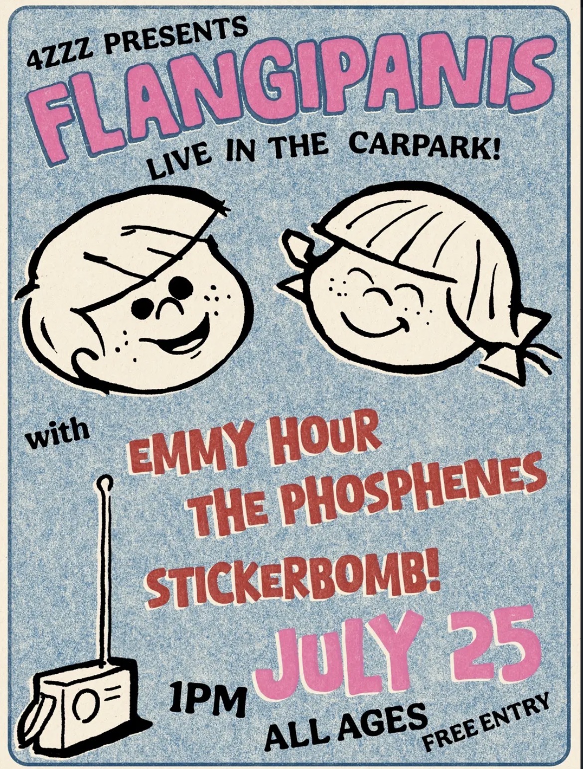 4ZZZ presents: Flangipanis, Emmy Hour, The Phosphenes and Stickerbomb! (Free Entry)