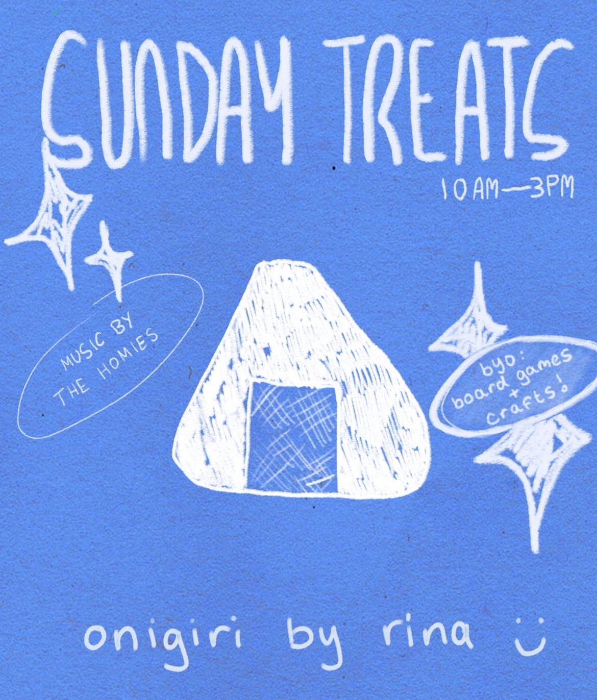 sunday treats with onigiri by rina, and music by the homies (free entry)