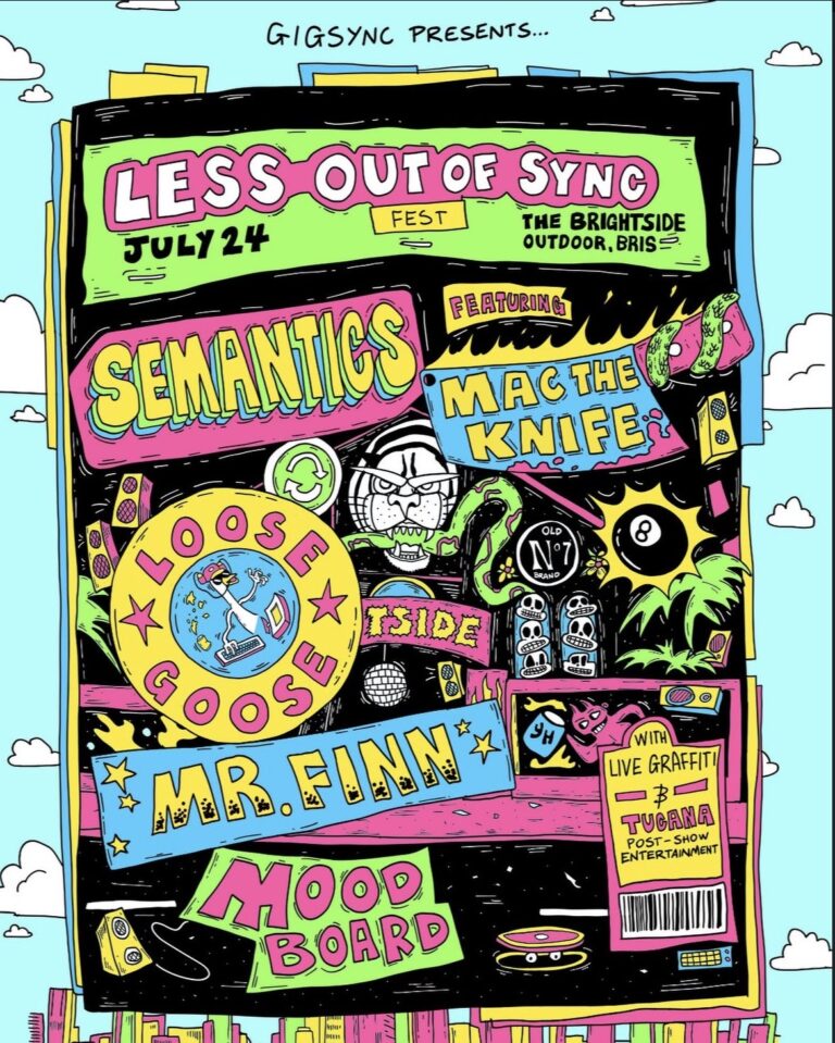 Presented by GigSync LESS OUT OF SYNC Festival with special guests Mac The Knife and Semantics