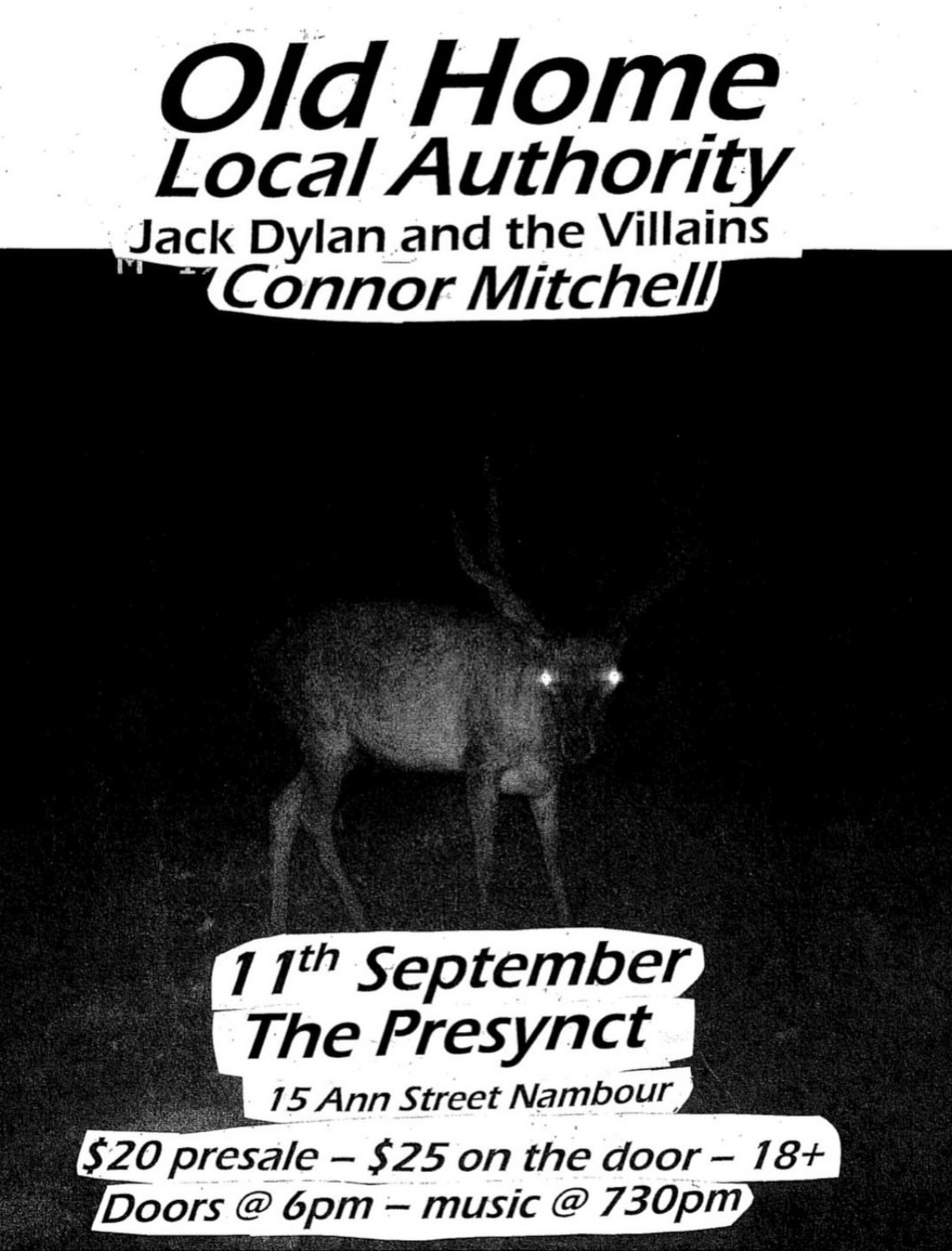 Old Home, Local Authority, Jack Dylan and the Villains, and Connor Mitchell