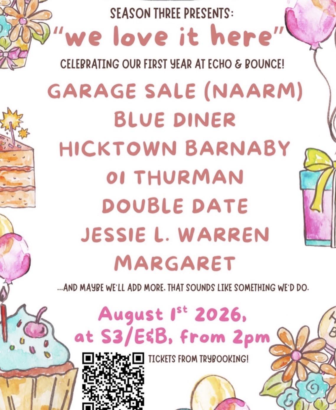 S3 Presents: "we love it here", feat. Garage Sale, Blue Diner, Hicktown Barnaby, 01 Thurman, Double Date, Jessie L Warren and Margret