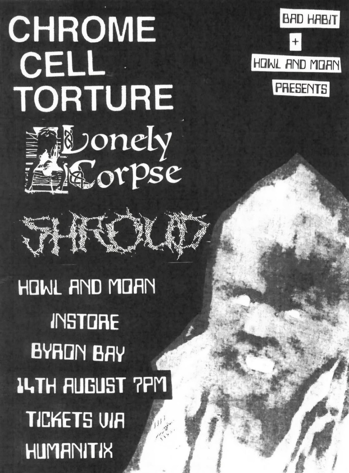 Bad Habit and Howl & Moan Records presents: Chrome Cell Torture // Lonely Corpse // Shroud instore @ Howl and Moan // Byron Bay