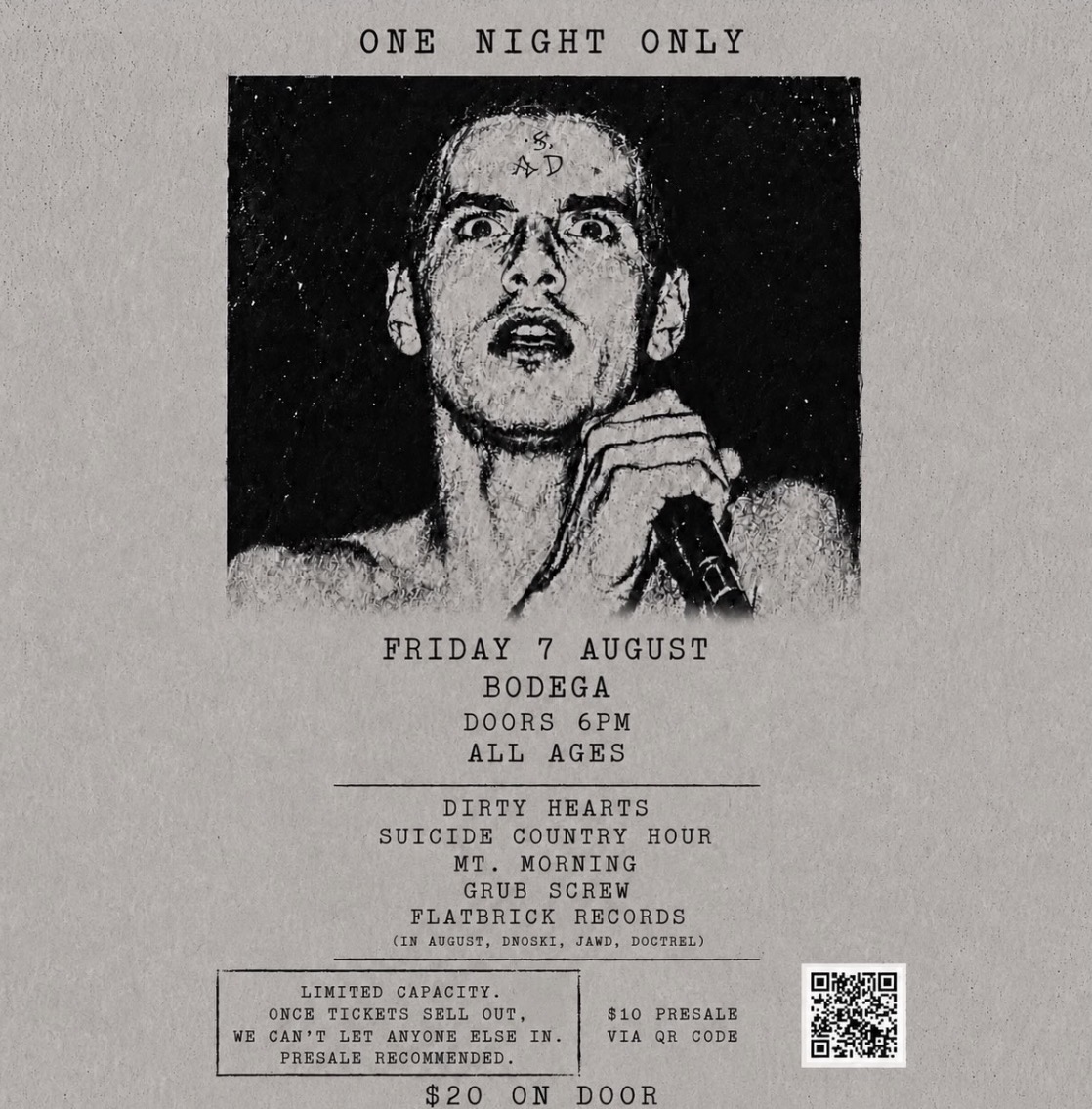 Dirty Hearts, Suicide Country Hour, Mt. Morning, Grub Screw and Flat Brick Records (Sold Out)