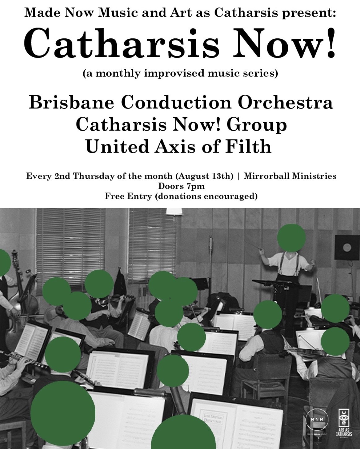 catharsis now ft. brisbane conduction orchestra, catharsis now! group and united axis of filth (free, donations encouraged)