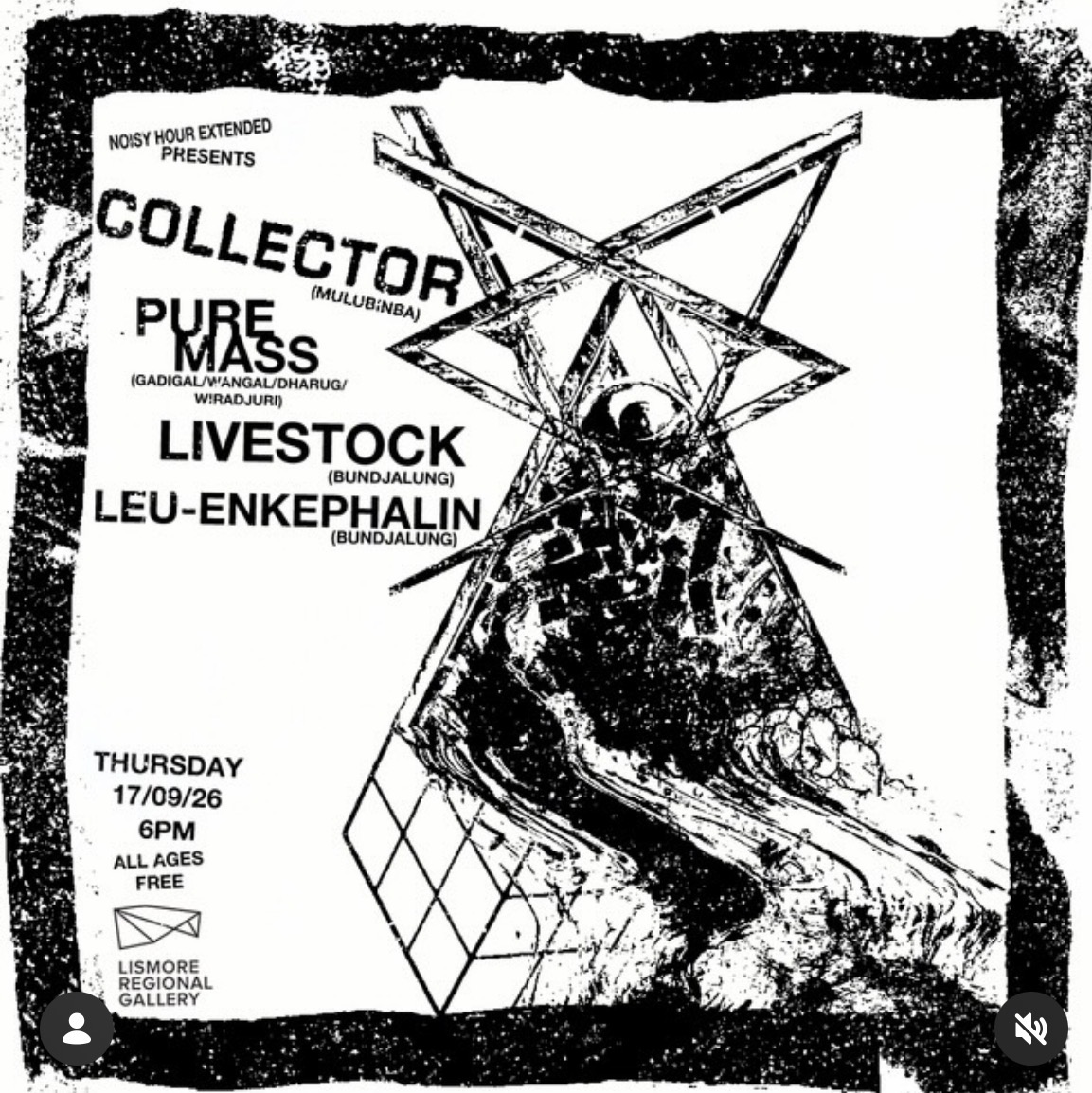 NOISY HOUR EXTENDED  PRESENTS : COLLECTOR, PURE MASS,  LIVESTOCK, LEU-ENKEPHALIN (FREE ENTRY)  