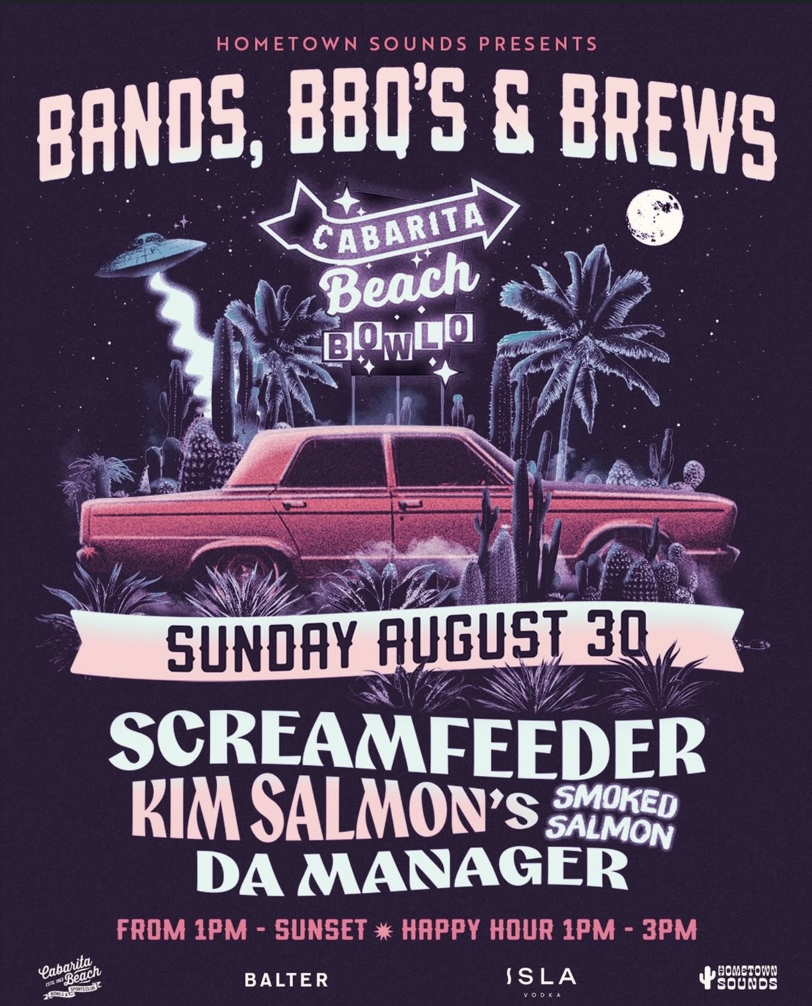Bands, BBQ’s and Brews ft.  Screamfeeder, Kim Salmon’s Smoked Salmon and Da Manager (Free)
